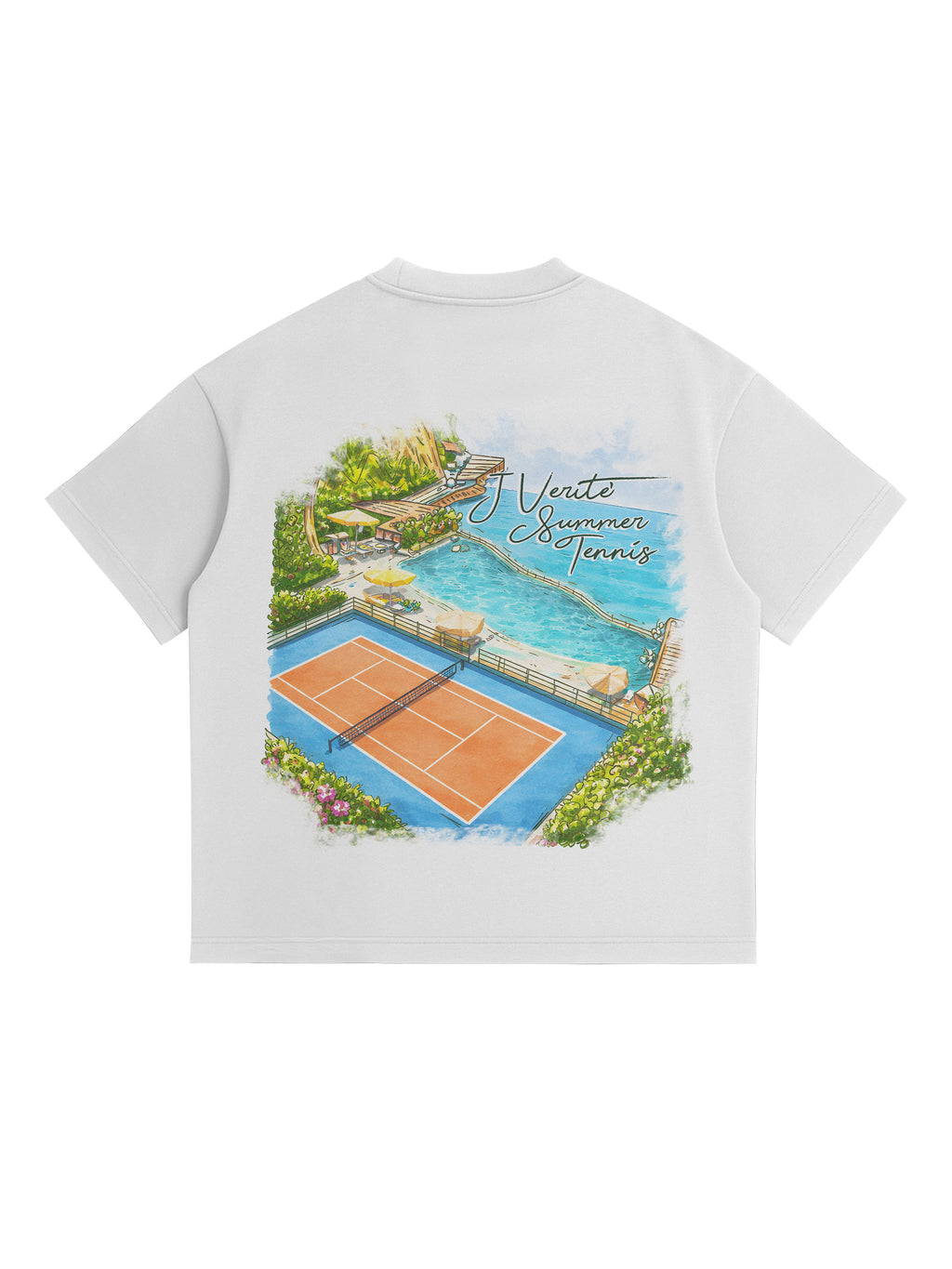 J Verite Tennis Club Tee - White
