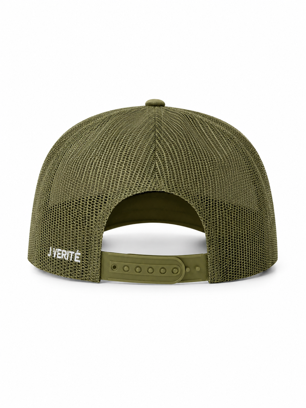Green mesh cap with brand logo on a white background