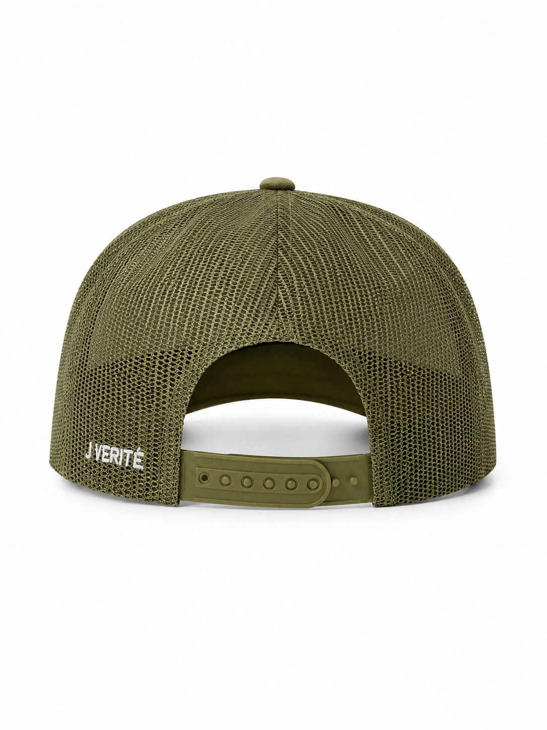Green mesh cap with brand logo on a white background